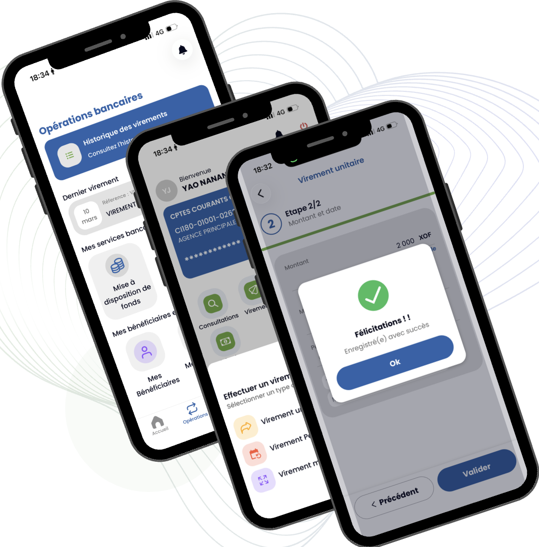 Application BDU Mobile gestion des opérations bancaires