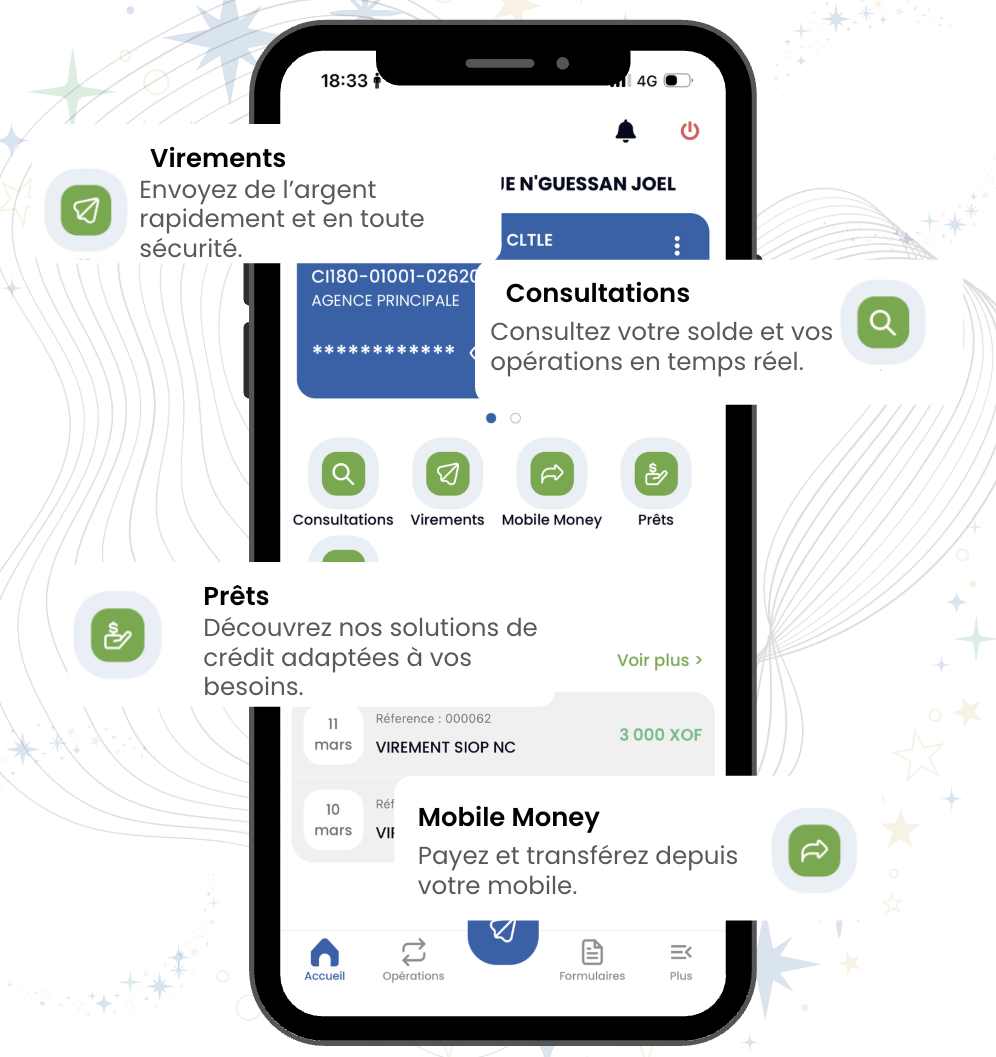 Services bancaires application BDU Mobile